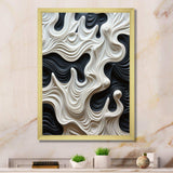 Black White Opt Art Rhythmic Pulses I - Abstract Canvas Wall Art