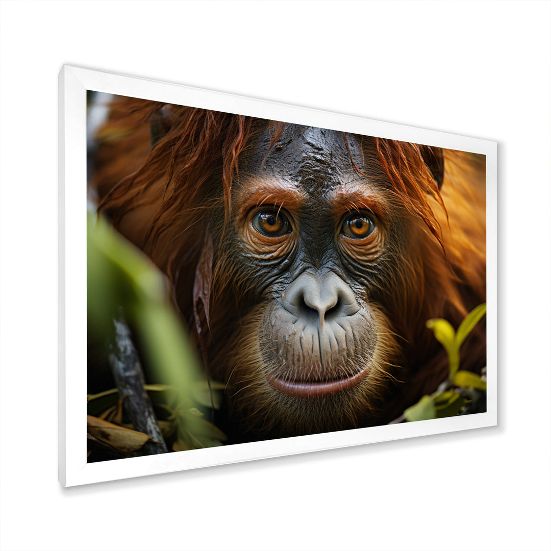 Orangutan Photo Portrait - Orangutan Living Room Wall Art