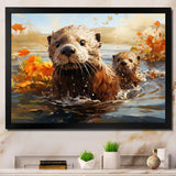 Brown Otters Odyssey - Otter Bedroom Wall Art