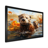 Brown Otters Odyssey - Otter Bedroom Wall Art