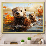 Brown Otters Odyssey - Otter Bedroom Wall Art