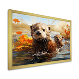 Brown Otters Odyssey - Otter Bedroom Wall Art
