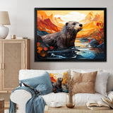 Yellow Otter Playful River Dweller - Otter Canvas Wall Art
