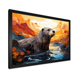 Yellow Otter Playful River Dweller - Otter Canvas Wall Art