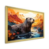 Yellow Otter Playful River Dweller - Otter Canvas Wall Art