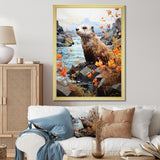 Brown Otter Playful River Dweller - Otter Canvas Wall Art