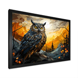 Yellow Owl Nights Watch Geometric - Yellow Owl Wall Art