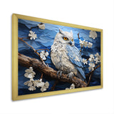 Blue Owl Nights Watch Pastoral - Owl Large Canvas Wall Art