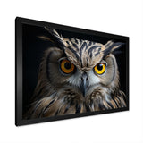 Black White Owl Portrait - Owl Living Room Wall Art