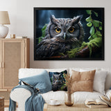 Grey Owl Portrait - Owl Bedroom Wall Art