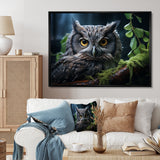 Grey Owl Portrait - Owl Bedroom Wall Art