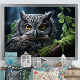 Grey Owl Portrait - Owl Bedroom Wall Art