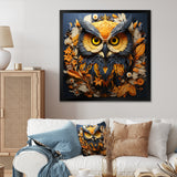 Yellow Owl Wise Owl Papercut - Owl Wall Decor