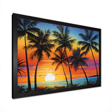 Colorful Bold Palm Trees Landscape IV - Floral Canvas Wall Art