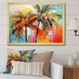 Popart Palm Trees I - Floral Canvas Wall Art