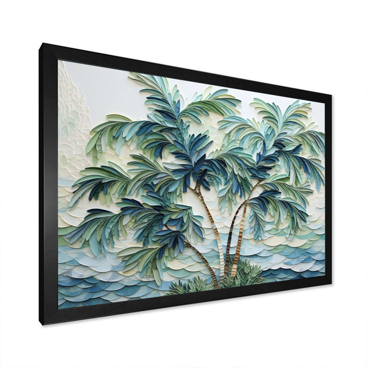 Green Minimalims Palm Trees VII - Floral Canvas Wall Art