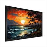 Palm Trees Sunrise I - Floral Canvas Wall Art