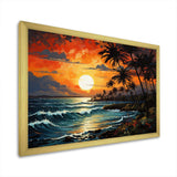 Palm Trees Sunrise I - Floral Canvas Wall Art