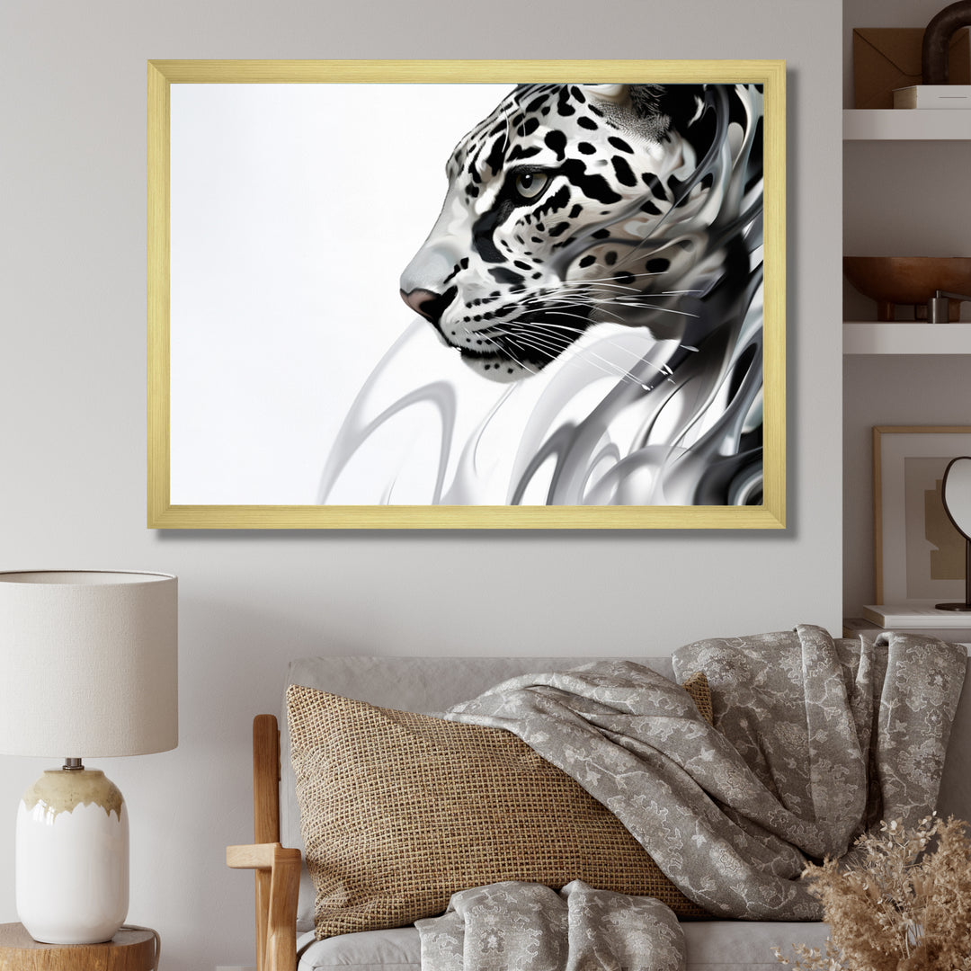 Grey White Panther Abstract Elegance - Panther Wall Decor