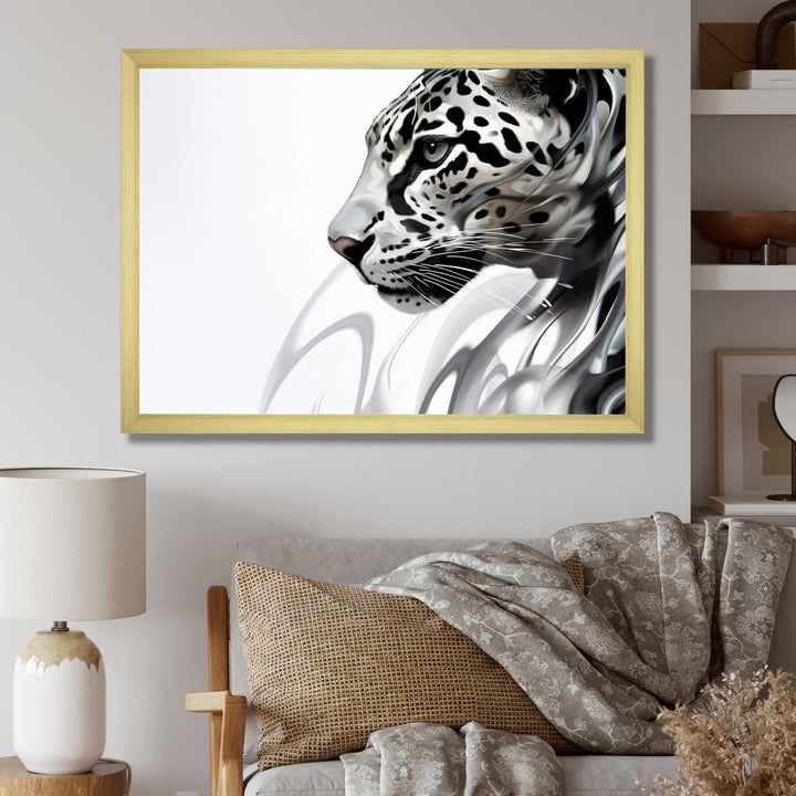 Grey White Panther Abstract Elegance - Panther Wall Decor