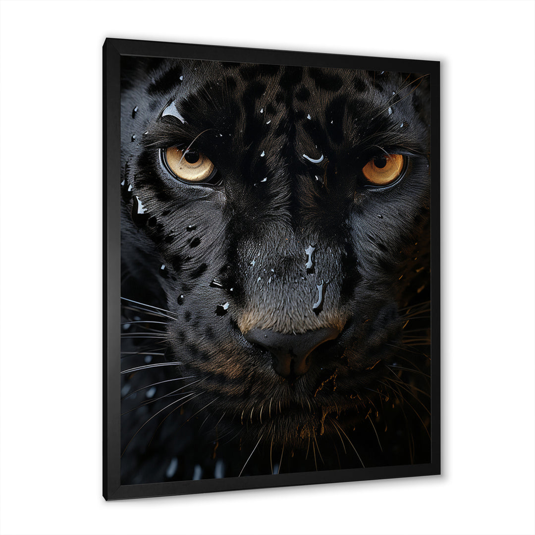 Black White Panther Abstract Encounter - Panther Wall Art Prints