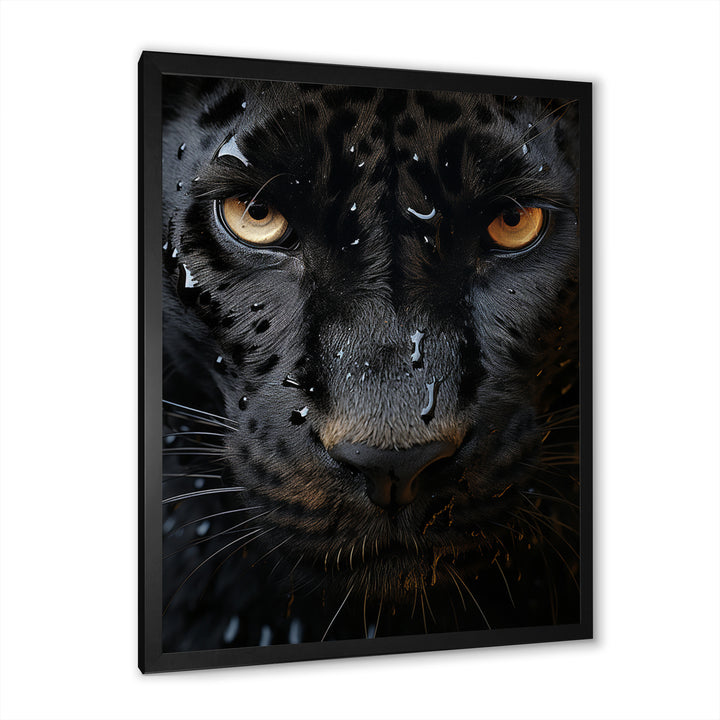 Black White Panther Abstract Encounter - Panther Wall Art Prints