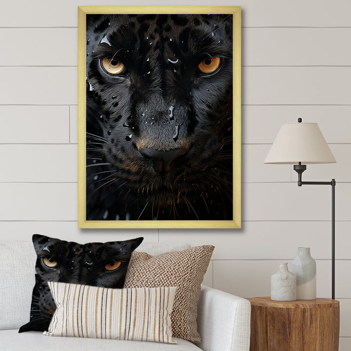Black White Panther Abstract Encounter - Panther Wall Art Prints