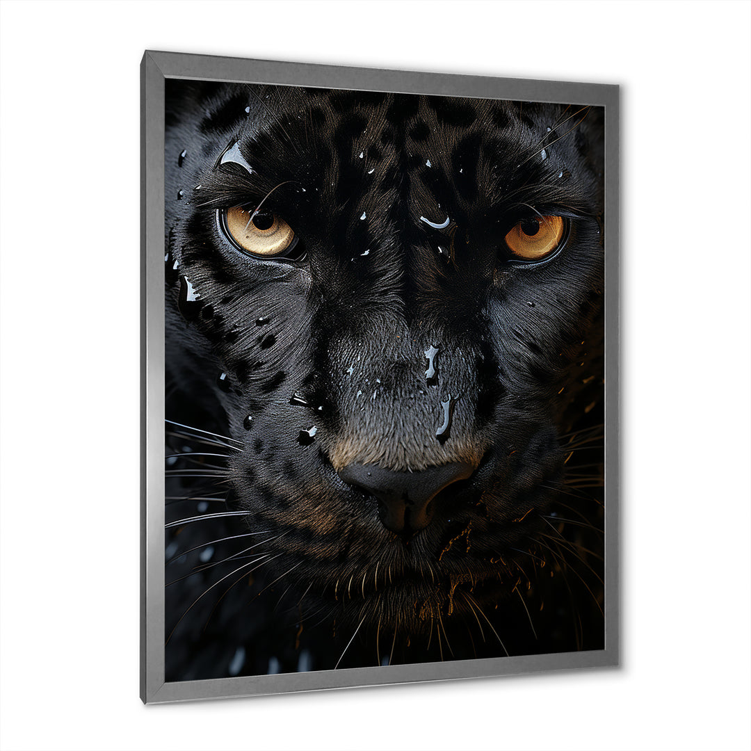 Black White Panther Abstract Encounter - Panther Wall Art Prints