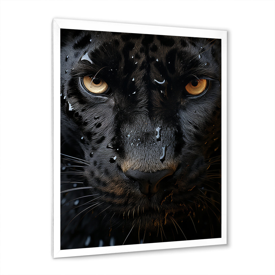 Black White Panther Abstract Encounter - Panther Wall Art Prints