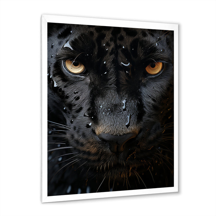Black White Panther Abstract Encounter - Panther Wall Art Prints