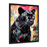 Black Pink Panther Popart - Panther Framed Canvas Art