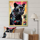 Black Pink Panther Popart - Panther Framed Canvas Art