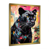 Black Pink Panther Popart - Panther Framed Canvas Art