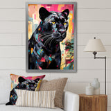 Black Pink Panther Popart - Panther Framed Canvas Art