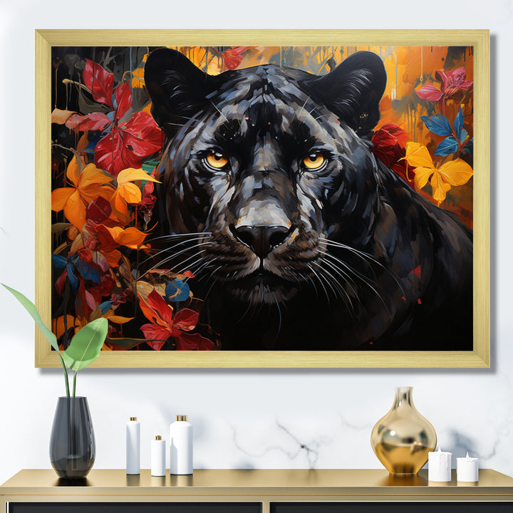 Panther Elusive Panther Collage - Panther Living Room Wall Art