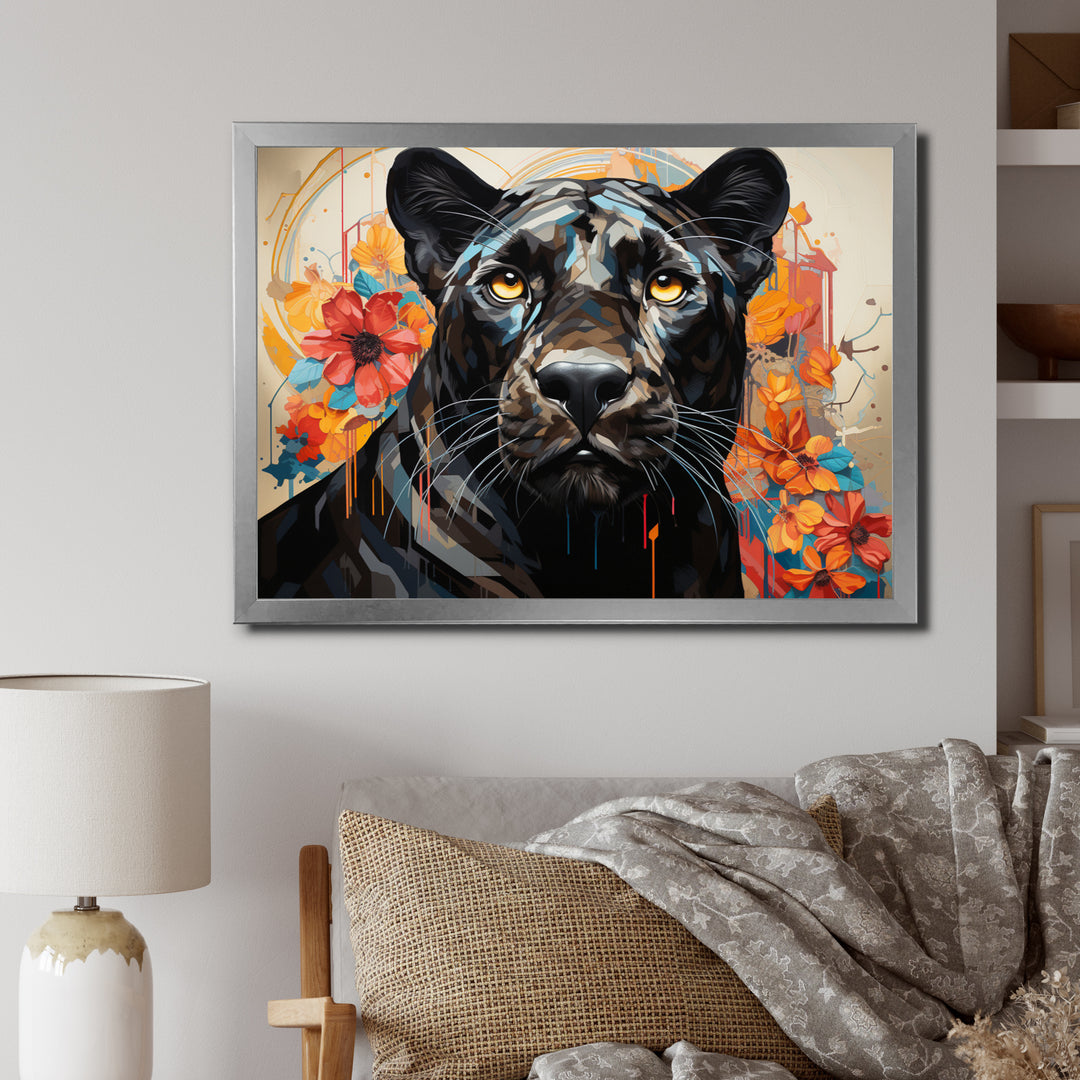 Panther Elusive Panther Geometric - Panther Bedroom Wall Art