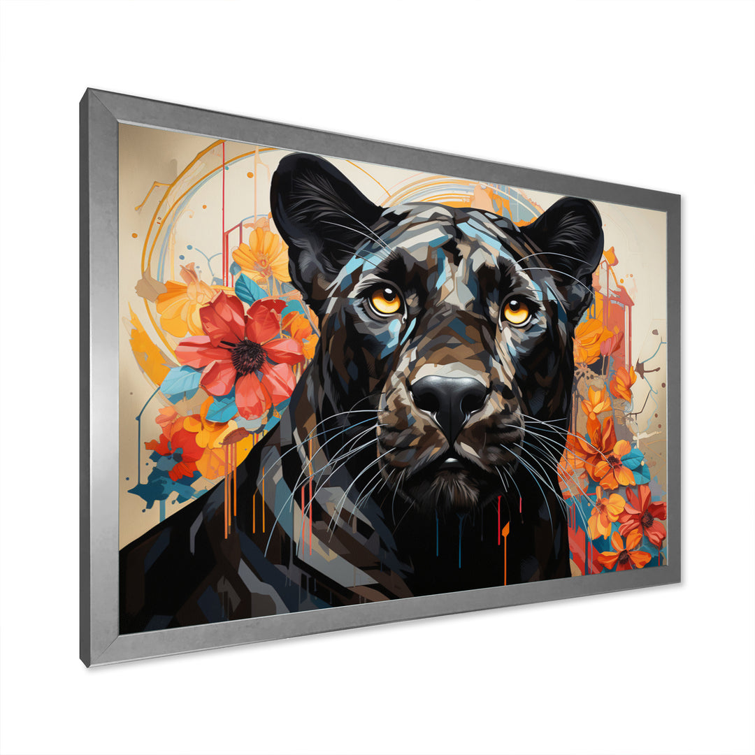 Panther Elusive Panther Geometric - Panther Bedroom Wall Art