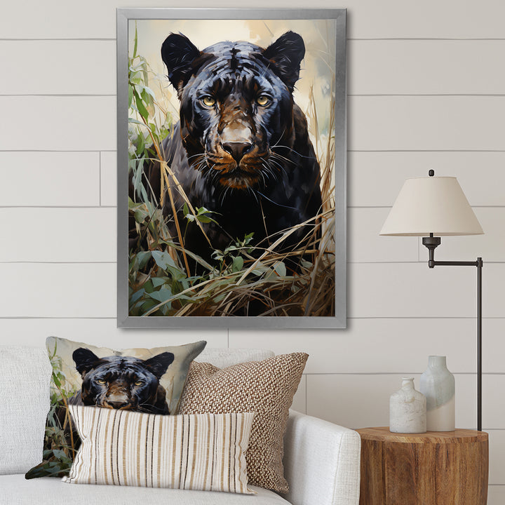 Panther En Plein Air - Panther Canvas Wall Art