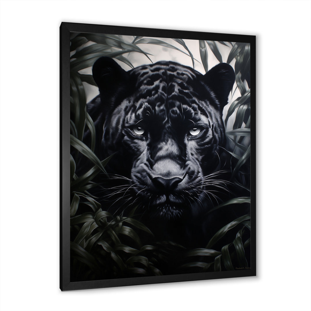 Black White Panther Contrasting Patterns - Panther Canvas Wall Art