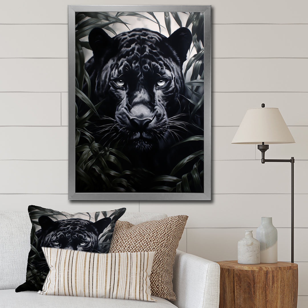 Black White Panther Contrasting Patterns - Panther Canvas Wall Art