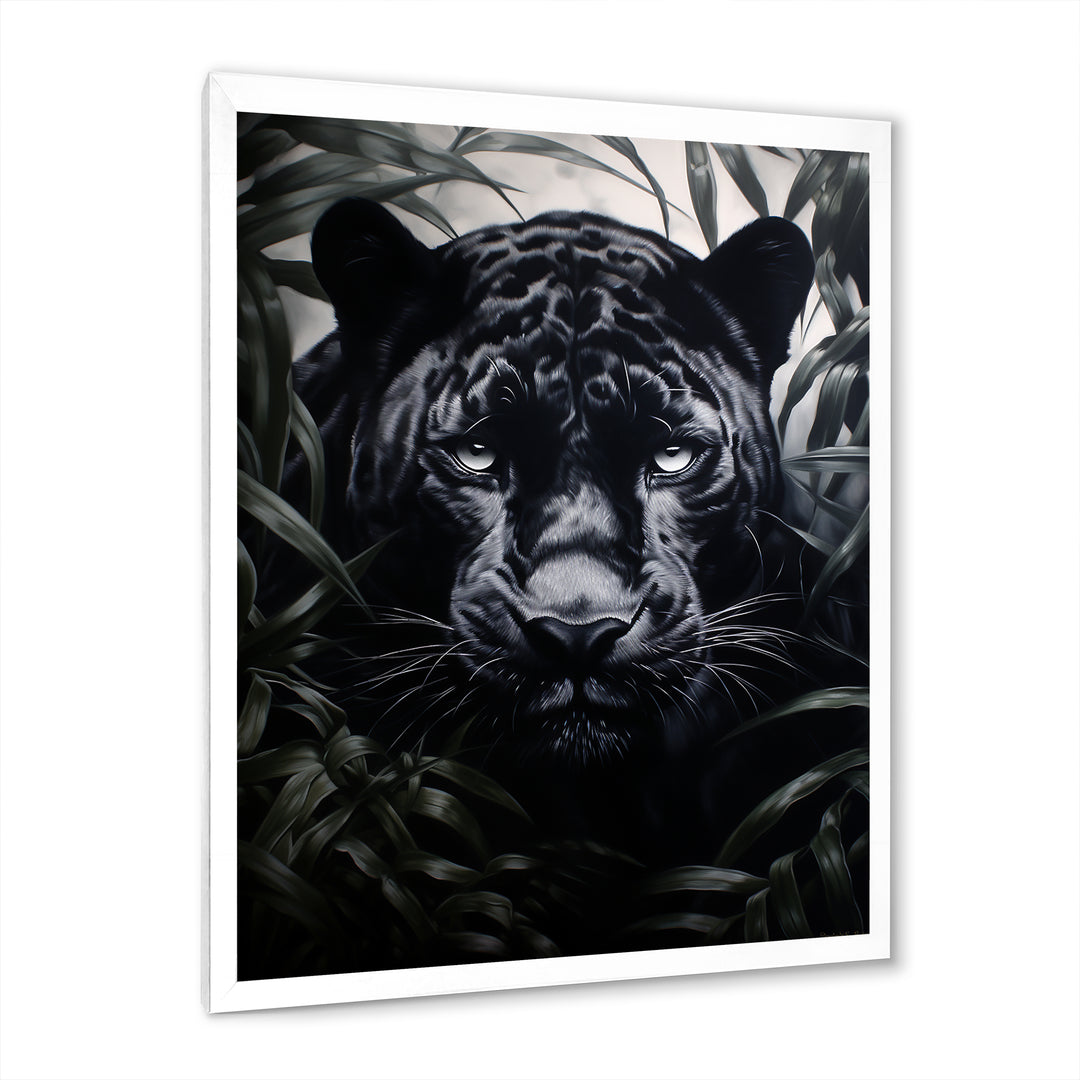 Black White Panther Contrasting Patterns - Panther Canvas Wall Art