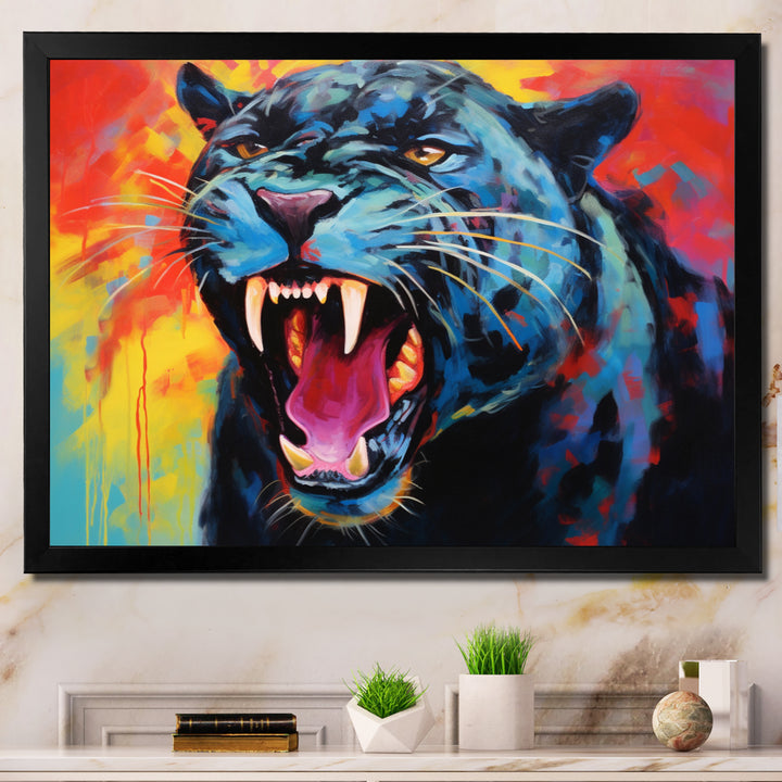 Colorful Panther Expressionist Encounter - Panther Wall Decor