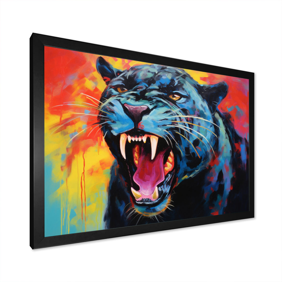 Colorful Panther Expressionist Encounter - Panther Wall Decor
