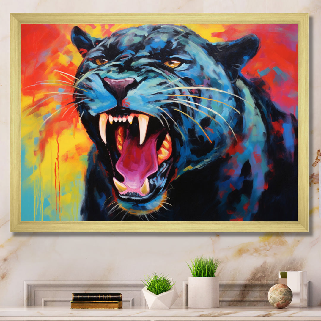 Colorful Panther Expressionist Encounter - Panther Wall Decor