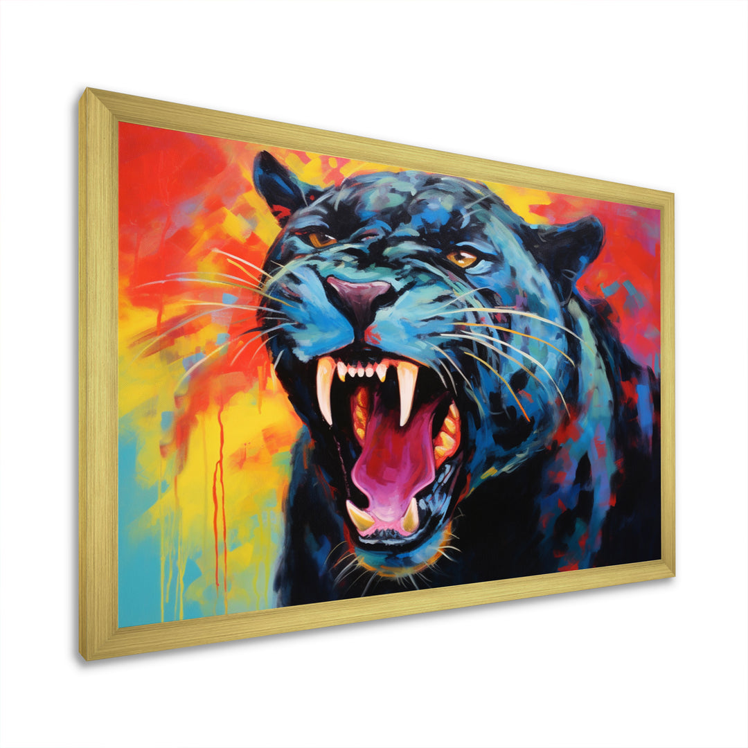 Colorful Panther Expressionist Encounter - Panther Wall Decor