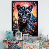 Colorful Panther Futuristic Wilderness Futurist - Multi-Color Panther Wall Art