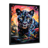 Colorful Panther Futuristic Wilderness Futurist - Multi-Color Panther Wall Art