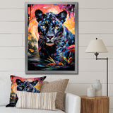 Colorful Panther Futuristic Wilderness Futurist - Multi-Color Panther Wall Art