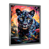Colorful Panther Futuristic Wilderness Futurist - Multi-Color Panther Wall Art