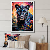 Colorful Panther Futuristic Wilderness Futurist - Multi-Color Panther Wall Art